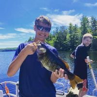 Pontoon Boat Fishing on Junior Lake