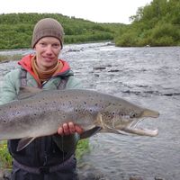 Atlantic salmon fly fishing