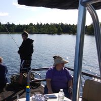 Pontoon Boat Fishing on Junior Lake