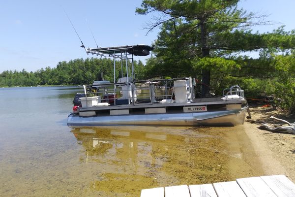 Pontoon Boat Fishing on Junior Lake