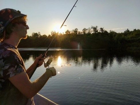 Fishing pike in private pond